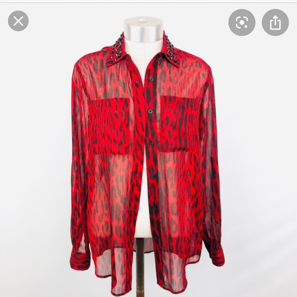 NWT Michael Kors |Cheetah Print Button Down Blouse